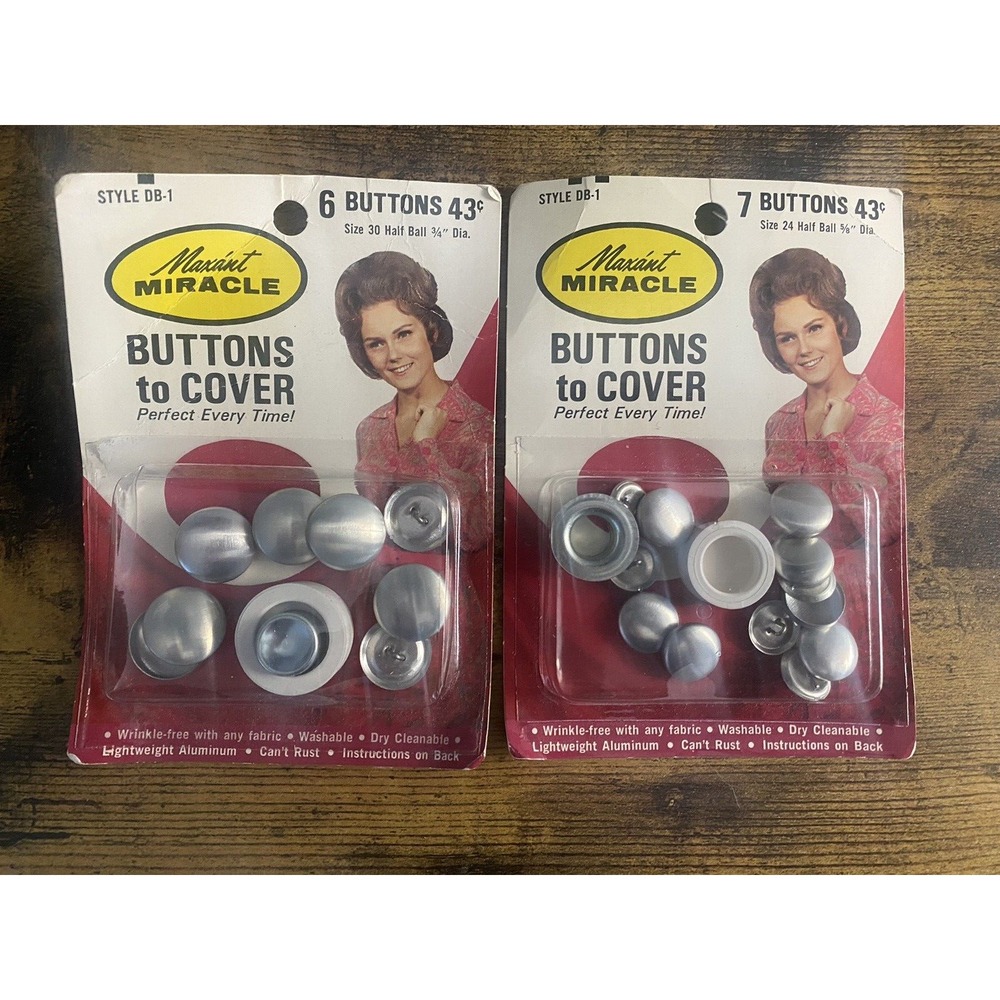 Vintage Maxant Miriacle Buttons to Cover 2 Packs Unopened